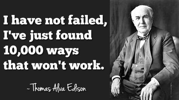 Edison quote on mistakes, useful for property managers